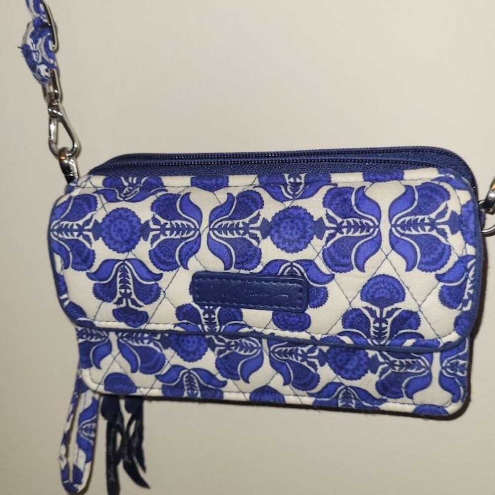 Vera Bradley Smartphone Wristlet/Crossbody in Cobalt Tile